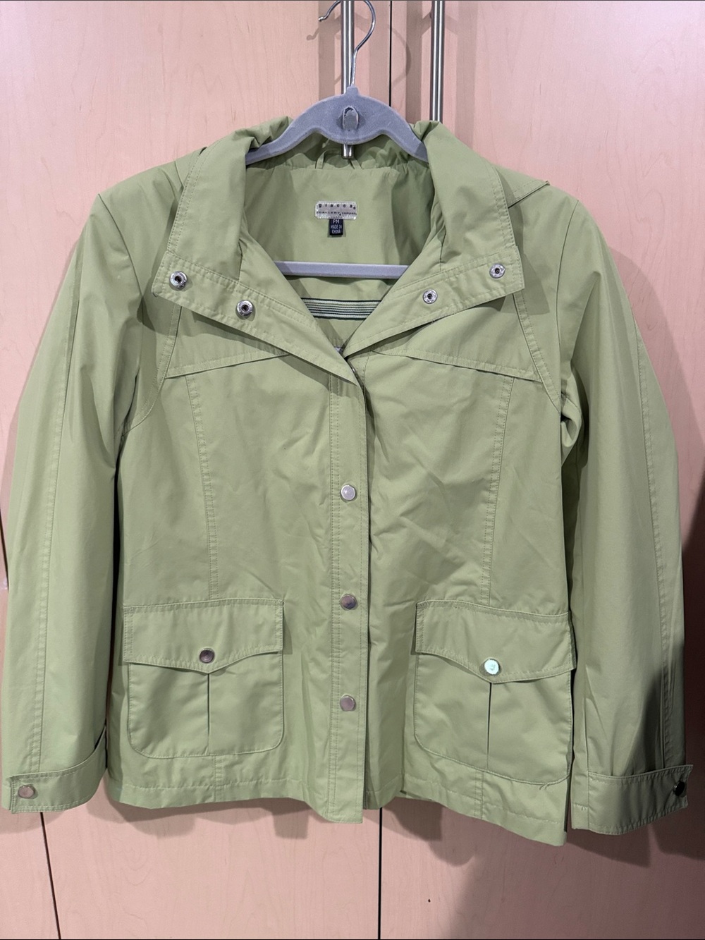 Light Olive Utility Hooded Jacket - matching handbag included